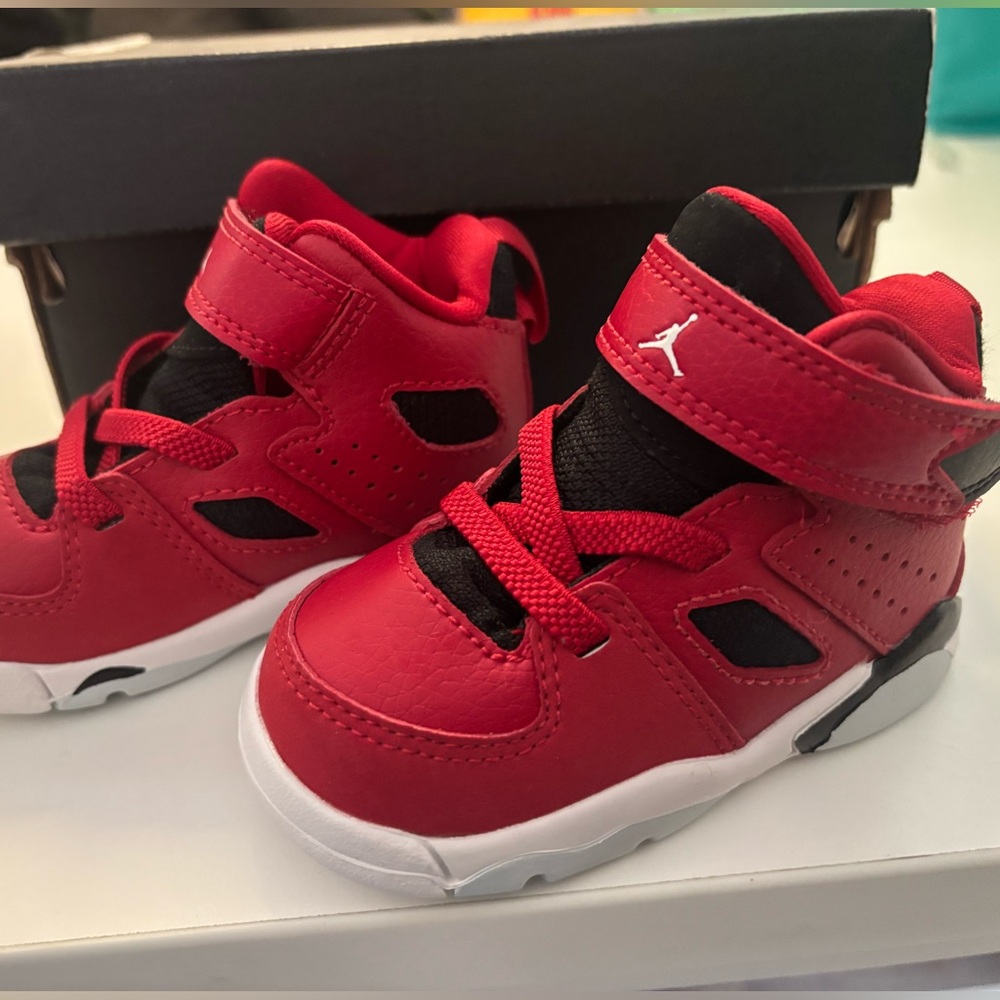 Jordan Kids Red and Black Sneakers